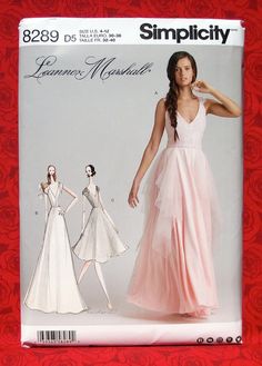 an image of a woman in a dress on the front cover of a sewing pattern