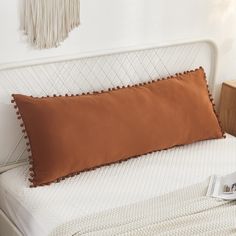 PRICES MAY VARY. SIZE &PACKAGE- 1 Pom Poms Fringe Body Pillow Cover: 20in x 54in (Pillows are not included.) DEEP POCKET PILLOW COVERS- Inside stitching features, open pocket creating an deep pocket to perfectly hide the pillow. easy on and off, but will not slip off from the pillow by itself. SOFT WASHED MICROFIBER- 100% Soft Washed Microfiber, lightweight, fade-resistant. Washed microfiber pillowcases is really really soft! Super cute pom poms are really match your bedroom. SPECIAL WASHING CAR Burnt Orange Decor, Ocean Pillows, Fall Bedding, Body Pillow Cover, Pocket Pillow, Orange Decor, Rectangular Pillow Cover, Long Pillow, Orange Pillows