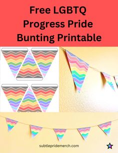 the free printable bunting banner is ready to be hung up on the wall