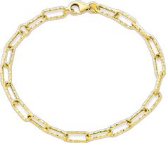 Paperclip Sparkle Chain Bracelet Everyday Diamond Cut Bracelet, Classic Jewelry With Diamond Cut Rectangular Links, Yellow Gold Plated Bracelet With Cable Chain, Gold-plated Yellow Gold Cable Chain Bracelet, Yellow Gold Diamond Cut Chain Bracelet, Classic Yellow Gold Bracelet In Recycled Gold, Everyday Yellow Gold Bracelet With Rectangular Links, Yellow Gold Recycled Gold Bracelet As A Gift, Yellow Gold Recycled Gold Bracelet For Gift