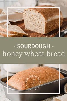 sourdough - honey wheat bread in a loaf pan