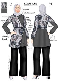 Batik Dress Modern Hijab, Tunik Modern