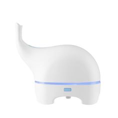 an elephant shaped humider is shown on a white background with blue trimmings