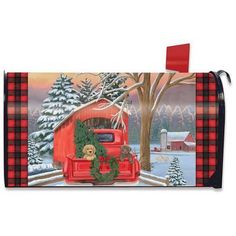 a mailbox with a christmas scene on it