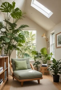 a living room filled with lots of green plants