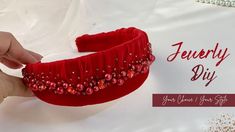 How To Make Bow Headbands, Diy Beaded Headpiece, Beaded Headband Diy Tutorials, Hair Bands Diy How To Make, Beaded Headband Diy, Diy Rhinestone Headband, Homemade Headbands, Millinery Diy, Beads Headband