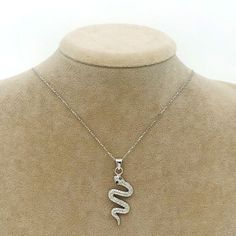 Snake Necklace, Sterling Silver, Serpent Design Daily Jewelry,  Rebirth, Fertility, Bohemian, Reptile Necklace, Mother Day Gifts Spiritual Snake-shaped Necklace For Gifts, Symbolic Snake Necklace As A Gift, Silver Snake Necklace With Adjustable Chain, Symbolic Snake-shaped Necklace For Gift, Symbolic Snake Shaped Necklace For Gift, Spiritual Snake Shape Necklace As Gift, White Snake Chain Necklace For Gift, Silver Spiritual Snake Necklace, Spiritual Silver Snake Necklace