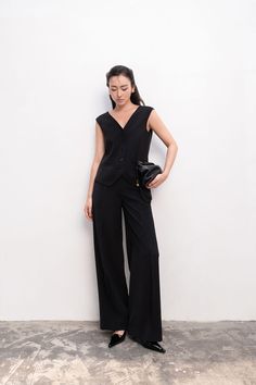 Micah Straight Wide Leg Crepe Ankle Length Pants | MEAN BLVD Elegant Vest, Mean Blvd, Rayon Top, Crepe Top, Leg Design, Ankle Length Pants, Fashion Icon, Crepe Fabric, Silk Crepe