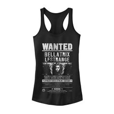 a black tank top with the words wanted on it