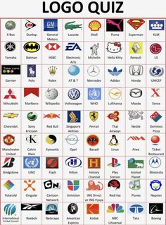 the logo quiz is shown with many different logos