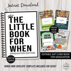 the little book for when graduation gift card and notebook with free printable inserts