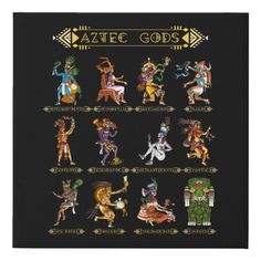 a cross stitch pattern with an image of different deities