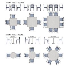 the table and chairs are shown with measurements for each chair, which is in different positions