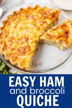 This Ham and Broccoli Quiche starts with a flaky pie crust base, and is loaded with ham, tender broccoli, and a cheesy egg filling. It's simple to prepare and is perfect for a special breakfast or brunch! Quiche With Crust, Ham And Broccoli Quiche, Belle Of The Kitchen, Ham And Broccoli, Ham Quiche, Broccoli Quiche, The Kitchen Recipes, School Morning