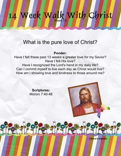 a poster with the words, i am a child of christ and an image of jesus