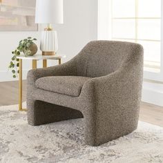 Elevate your living space with the stylish and comfortable Better Homes & Gardens Emerson Curvy Accent Chair. Its trendy slope arm and plush fabric in a gray hue provide a modern touch, while Dacron and high-density foam filling ensures superior comfort. The webbed seat suspension offers maximum support for long lounging sessions. Constructed with durable solid and engineered wood, this chair is built to last and comes fully assembled for immediate use. Perfect for adding elegance to your living Light Gray Accent Chairs, Amazon Accent Chairs, Grey Accent Chair Living Room, Bedroom Accent Chair Ideas, Accent Chairs For Living Room Modern, Accent Chairs For Living Room Ideas, Cream Accent Chairs, Seating Area In Bedroom, Light Grey Accent Chair