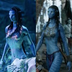 two different avatars are shown in the same image as they appear to be from avatar