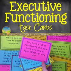 an interactive task cards with the words executive functioning task cards