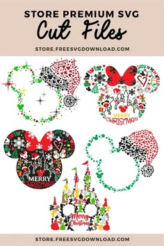 mickey mouse christmas svg cut files