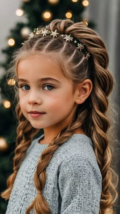 christmas hairstyles for kids Elsa Frozen Hairstyle, Halle Hairstyles, Mermaid Hairstyles For Kids, Kids Christmas Hairstyles, Cute Christmas Hairstyles For Kids, Fun Christmas Hairstyles, Mermaid Hairstyles, Picture Day Hairstyles For Kids, Picture Day Hairstyles