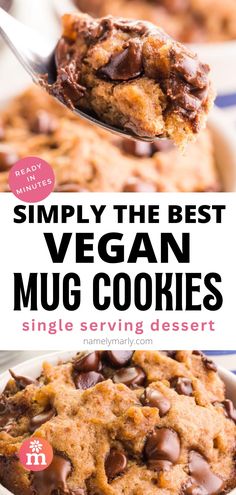 the best vegan mug cookies recipe with chocolate chips