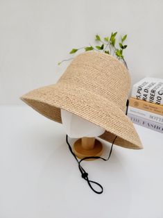 100% Natural Raffia Beach Hat, Removable Chin Strap, Super Breathable Summer Raffia Hat With Large Brim, Gift for Her - Etsy Adjustable Straw Bucket Hat For Outdoor, Adjustable Straw Bucket Hat For Outdoors, Adjustable Short Brim Natural Bucket Hat, Adjustable Natural Color Bucket Straw Hat, Adjustable Woven Straw Bucket Hat, Adjustable Natural Bucket Hat In Paper Straw, Eco-friendly Beige Sun Hat For Vacation, Adjustable Natural Paper Straw Bucket Hat, Adjustable Brimmed Bucket Hat In Natural