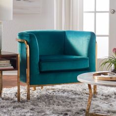 a living room filled with furniture and a white rug