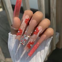 Nail Diamond, Long Nail, Long Square Acrylic Nails, Street Party, Bling Acrylic Nails, Square Acrylic Nails