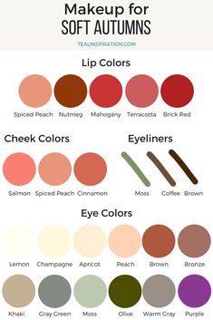 Warm Spring Makeup, Deep Autumn Makeup, Soft Autumn Makeup, Deep Autumn Palette, Autumn Color Palette Fashion, Winter Make Up, Soft Autumn Palette, Deep Autumn Color Palette, Autumn Skin