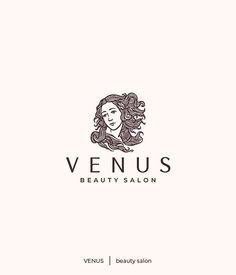 the logo for venus beauty salon, with an image of a woman's face