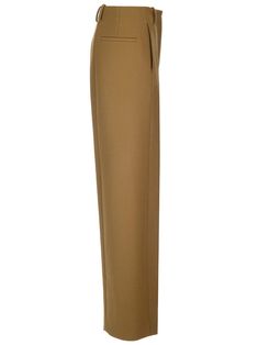 Main body: 95% Wool, 5% Elastane Classic Silk Wide Leg Pants, Formal Structured Bottoms With Pressed Crease, Elegant Structured Pants For Formal Occasions, Elegant Structured Formal Pants, Elegant Beige Pants, Formal Structured Classic Bottoms, Elegant Beige Silk Pants, Beige Formal Wide Leg Pants, Beige Wide Leg Formal Pants