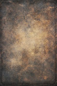 an old, grungy metal plate with some rust on it's edges