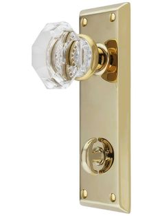 an image of a door handle with crystal knobs on the front and back sides