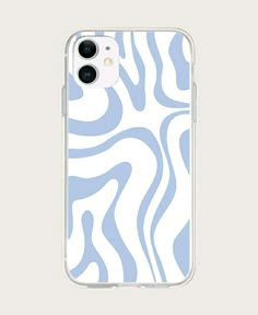 a white and blue zebra print case for the iphone 11, with an animal pattern on it