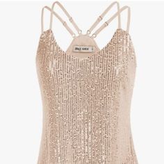 Grace Karin Women's Sleeveless Sparkle Shimmer Camisole Vest Sequin Tank Top Gold Sequin With Champagne Lining Size Small Sequin,Polyester Light Stretch For A Comfortable Fit. Glamorous Sleeveless Top With Built-in Bra, Party Vest Top With Tank Straps, Elegant Sleeveless Tops With Straps, Party Camisole With Built-in Bra, Chic Tank Vest With Built-in Bra, Fitted Tank Straps Vest For Party, Glamorous Fitted Vest For Spring, Fitted Vest With Tank Straps For Party, Glamorous Sleeveless Camisole