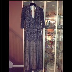 Beaded Gown Beaded Gown, Size 16, V Neck, Maxi Dress, Womens Dresses, Grey, Dresses, Women Shopping, Color