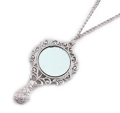 PRICES MAY VARY. Material:Alloy Color:As the picture Mirror Pendant, Kilala Princess, Long Pendant Necklace, Lovely Necklace, Silver Mirrors, Silver Pendant Necklace, Bronze Color, Long Necklace, Antique Bronze