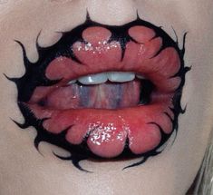 dm for credit or removal Wonderskin Lip, Colored Eyebrows, Metal Makeup, Goth Eye Makeup, Funky Makeup, Drag Make-up, Punk Makeup, Face Art Makeup, Graphic Makeup