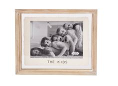 The Kids picture frame has a printed sentiment handmade parchment paper matting surrounding 5" x 7" photo opening floats between double glass panes and natural wooden frame. Arrives with wall mounting hardware. Dimensions 8 1/2" x 10 1/2" Material WOOD Sibling Photo Ideas, Large Family Pictures, Kids Picture Frames, Photo Settings, Wedding Album Layout, Fam Pics, Tiny Cabins, Family Frames, Double Glass