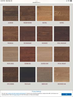 the color chart for wood flooring samples