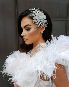 Walk down the aisle with this enchanting crystal rose hair comb from our Couture Collection. A stunning bridal hair comb featuring three-dimensional crystal petals and elegant branchy stems. This unforgettable bridal headpiece will dazzle all throughout your wedding night. Available in silver or light gold finish. -Genuine crystals - Approximately 8 inches long at the longest point and 6 inch at the widest point -Comb added for extra comfort and security -Rhodium plated, non-tarnish finish for b Bridal Rhinestone Headpiece, Bridal Head Pieces, Bridal Accesories, Vine Jewelry, Bridal Headwear, Wedding Headpieces, Bridal Accessory, Bridal Comb, Rose Hair