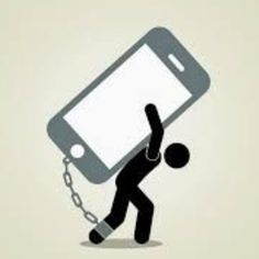 a man is chained to a cell phone