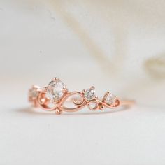 A romantic and feminine princess ring with delicate details, perfect gift for your little princess! Stone: Nature white Topaz in 4mm & 2.2mm. Bandwidth: 1.1mm Metal: 14k rose gold plated sterling silver base Elegant Rose Gold Topaz Ring With Diamond Accents, Dainty Rose Gold Cubic Zirconia Birthstone Ring, Delicate Rose Gold Cubic Zirconia Crystal Ring, Dainty Rose Gold Crystal Anniversary Ring, Fine Jewelry Rose Gold Topaz Wedding Ring, Delicate Crystal Ring For Anniversary, Elegant Rose Gold Birthstone Ring With Diamond Accents, Exquisite Rose Gold Promise Ring, Delicate Rose Gold Diamond Crystal Ring