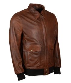 Aviator Bomber Leather Jacket for Men Introducing our aviator bomber brown leather jacket, a statement piece and a must-have to elevate your everyday casual outfits to more put-together style. Crafted to perfection, all our jackets are custom made to order and manufactured using the highest quality genuine leather. This jacket boasts our skilled craftsmen tailoring, ensuring top-notch work paired with seamless stitching. A head-turner and a showstopper, the outer shell of our brown aviator jacke Brown Urban Biker Jacket, Wax Man, Vintage Style Jacket, Ribbed Jacket, Leather Jacket For Men, Cafe Racer Jacket, Biker Lifestyle, Biker Leather Jacket, Everyday Casual Outfits