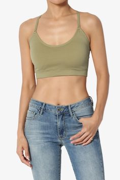 Dassie Padded Cross Back Bra Top Stretch Cropped Camisole With Built-in Bra, Solid Crop Top Camisole With Built-in Bra, Spring Strappy Sports Bra With Built-in Bra, Summer Cami Sports Bra With Built-in Bra, Solid Color Summer Crop Top With Medium Bust Support, Solid Summer Crop Top With Medium Bust Support, Casual Cropped Sports Bra With Built-in Bra, Spring Cami Sports Bra With Built-in Bra, Summer Solid Color Strappy Sports Bra