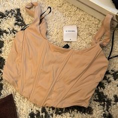 Tan Peach Color. Corset Top With Piping. Too Big For Me. Fitted Beige Trendy Crop Top, Trendy Fitted Beige Crop Top, Trendy Beige Fitted Crop Top, Fitted Neutral Crop Top For Summer, Fitted Neutral Crop Top For Spring, Forever 21 Beige Summer Tops, Beige Crop Top For Spring Night Out, Beige Crop Top For Night Out In Spring, Cream Fitted Trendy Crop Top