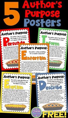 the five authors'purpose posters for literature