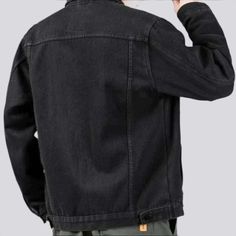 Introducing the 2023 Autumn-Winter Collection's black insulated men's jean jacket. 90s style! This oversized. monochrome. fleece. denim jacket is the perfect way to stay warm and stylish this season. Crafted with buttoned closure. this timeless piece of fashion is sure to make you stand out from the crowd!Distinctive Features: 90s Style: The oversized jacket is inspired by the 90s fashion. adding a vintage-modern edge to your wardrobe. Monochrome Magic: The black colour palette ensures that the Black Denim Winter Jacket, Black Denim Jacket For Winter, Winter Black Denim Jacket, Oversized Washed Black Outerwear For Winter, Urban Dark Wash Denim Jacket For Winter, Winter Washed Black Relaxed Fit Denim Jacket, Black Denim Winter Outerwear, Winter Streetwear Relaxed Fit Denim Jacket, Relaxed Fit Denim Jacket For Winter Streetwear