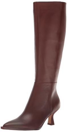 PRICES MAY VARY. Zip not_water_resistant Tall pointed boot Luxury Cognac Boots In Medium Width, Luxury Cognac Boots Medium Width, Camel Dress Boots, Chocolate Brown Dress Boots, Tall Light Brow Boots, Dolce Vita Outfit, Pointed Boots, Chocolate Leather, Kate Middleton Style