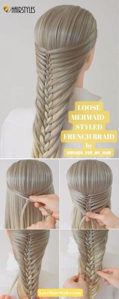 Faux Braid Tutorial, Single French Braid, French Braid Tutorial, Updo Loose, Faux Braid, Targaryen Hair, How To French Braid, Faux Braids, French Braids Tutorial